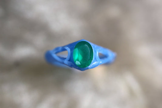Custom Green Obsidian Ring