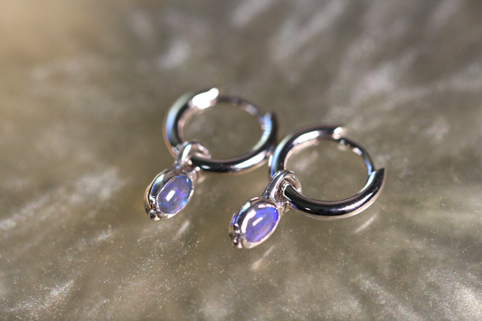 Lightning Ridge Opal and Sterling Silver Earrings