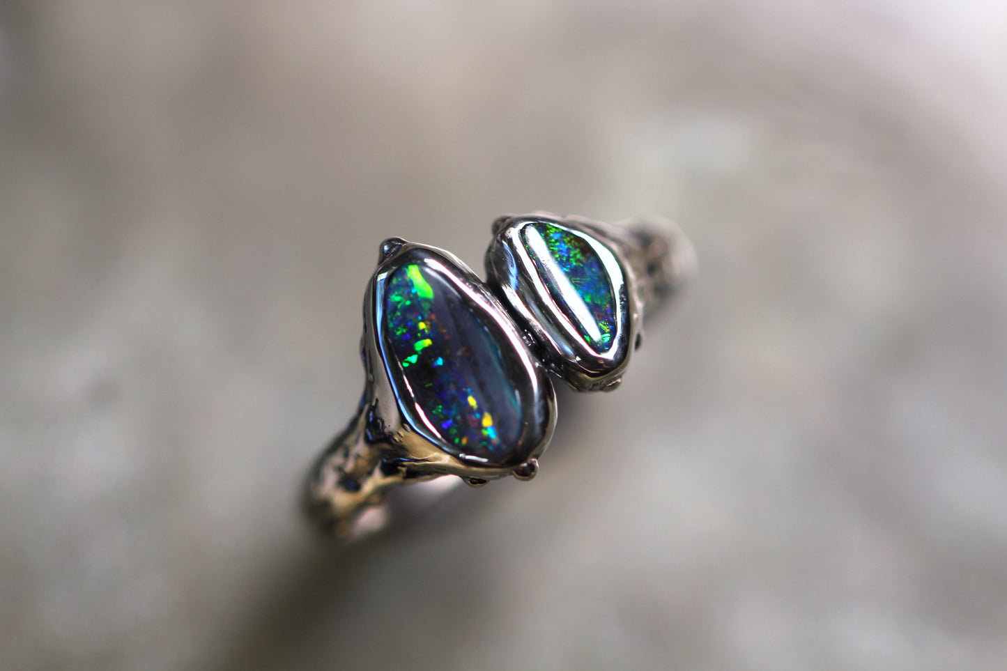Boulder Opal and Sterling Silver Ring