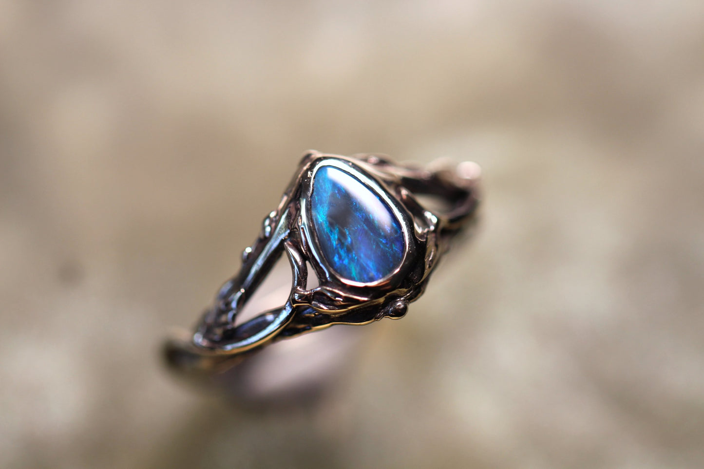 Lightning Ridge Opal and Sterling Silver Ring