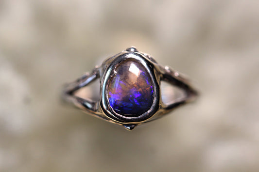 Lightning Ridge Opal and Sterling Silver Ring
