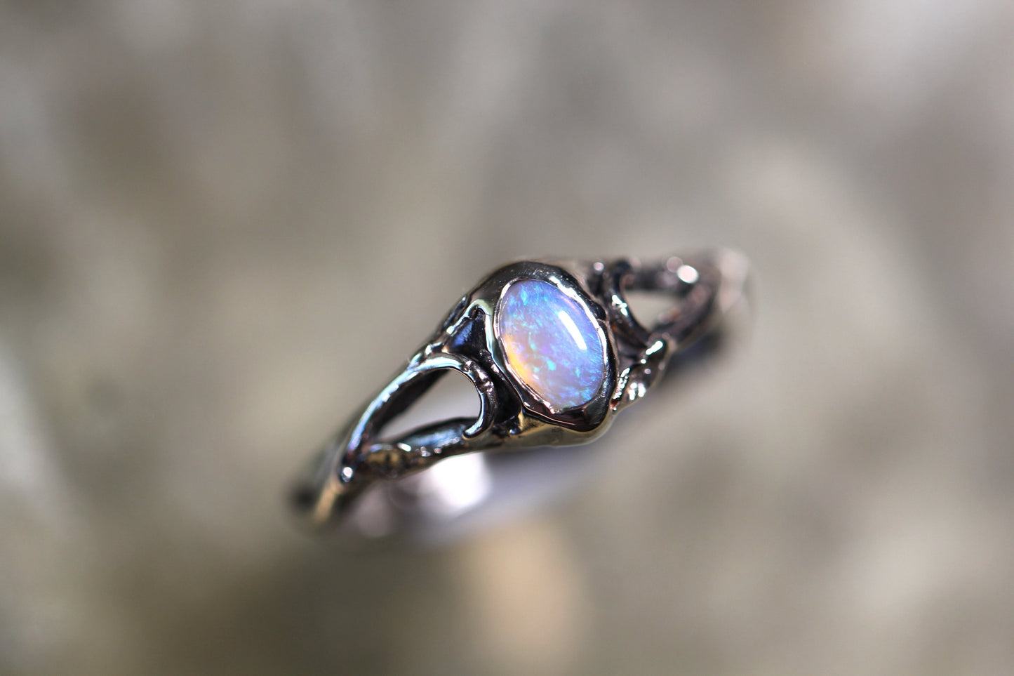 Lightning Ridge Opal and Sterling Silver Ring