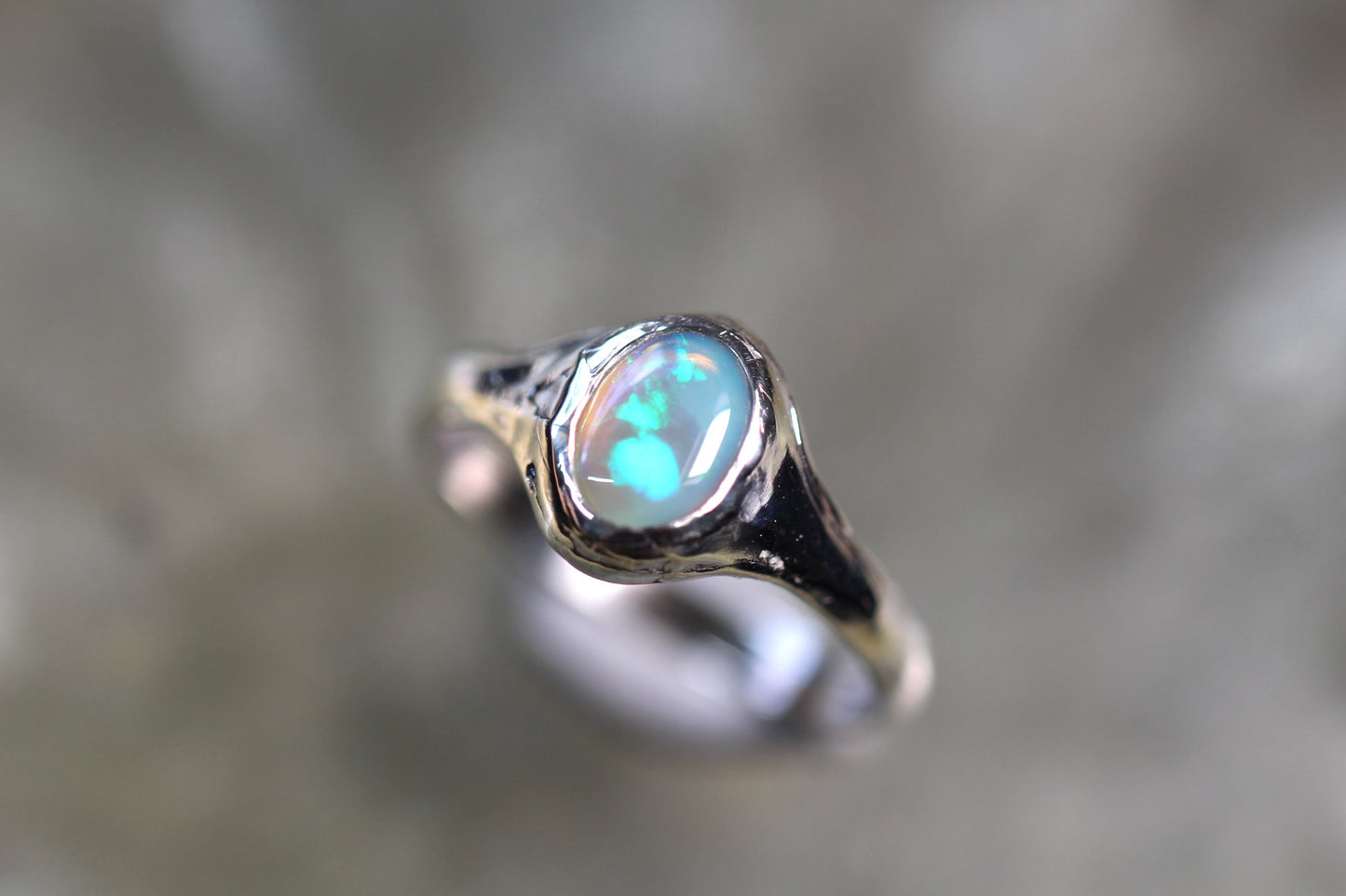 Lightning Ridge Opal and Sterling Silver Ring