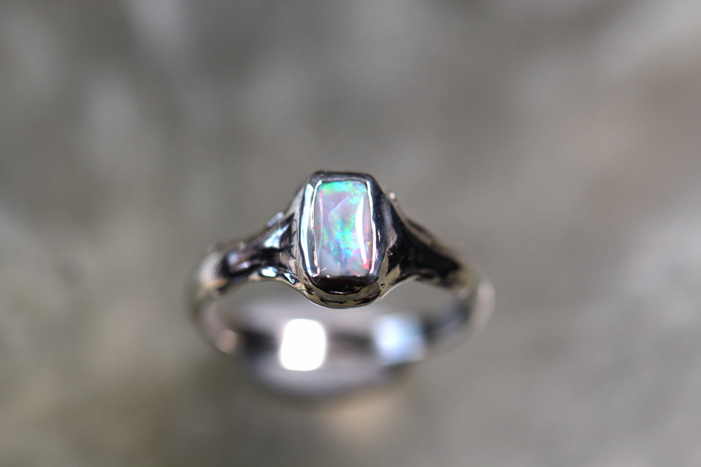 Lightning Ridge Opal and Sterling Silver Ring