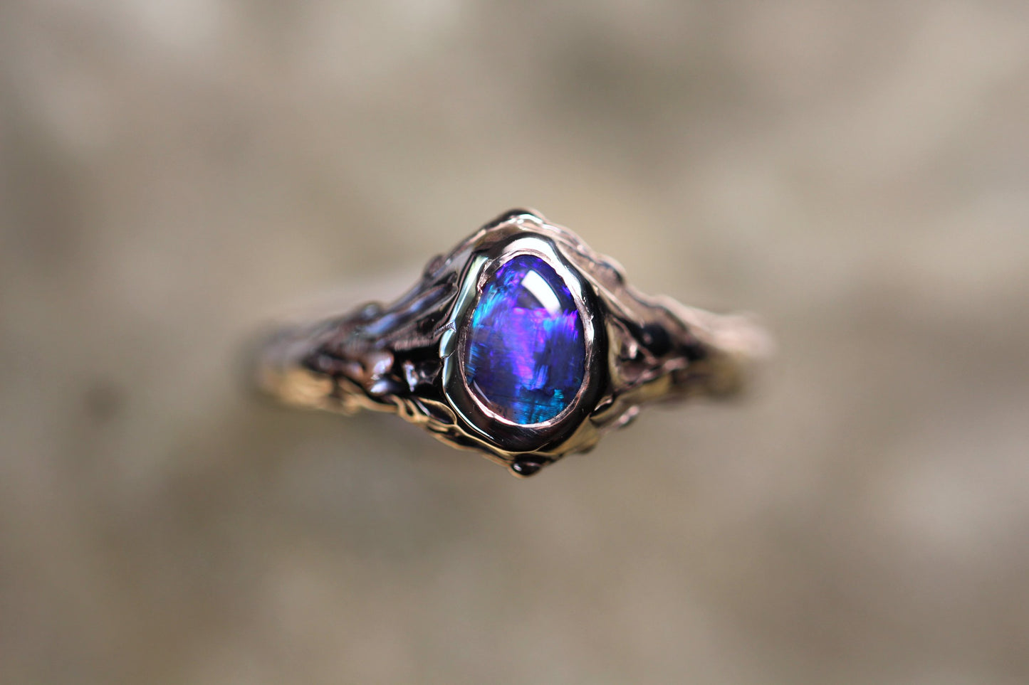 Lightning Ridge Opal and Sterling Silver Ring