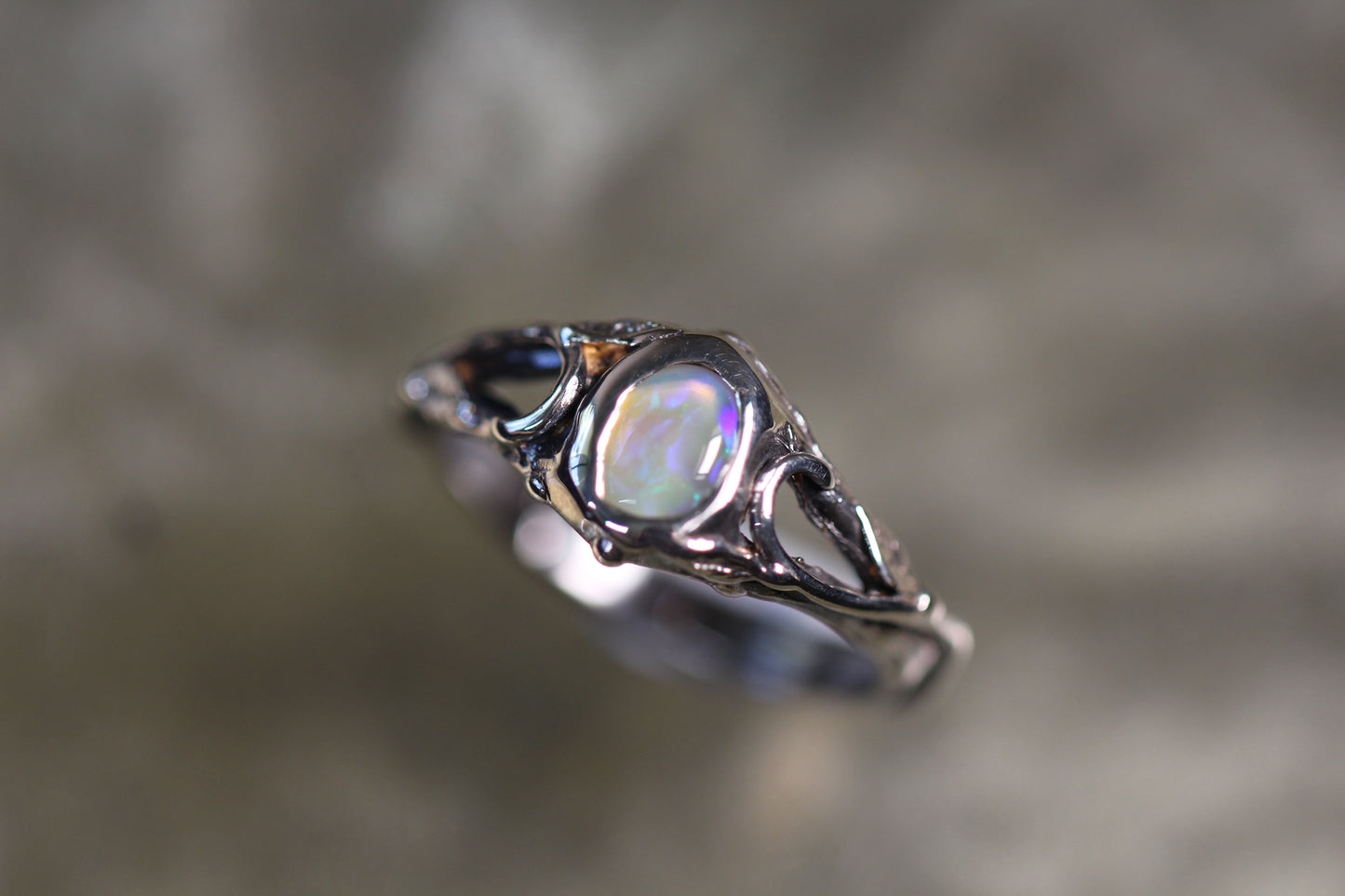 Lightning Ridge Opal and Sterling Silver Ring