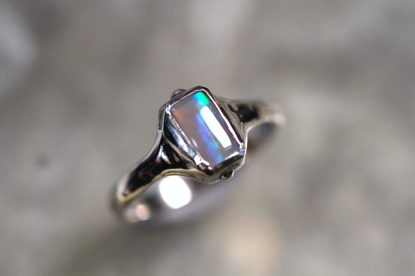 Lightning Ridge Opal and Sterling Silver Ring