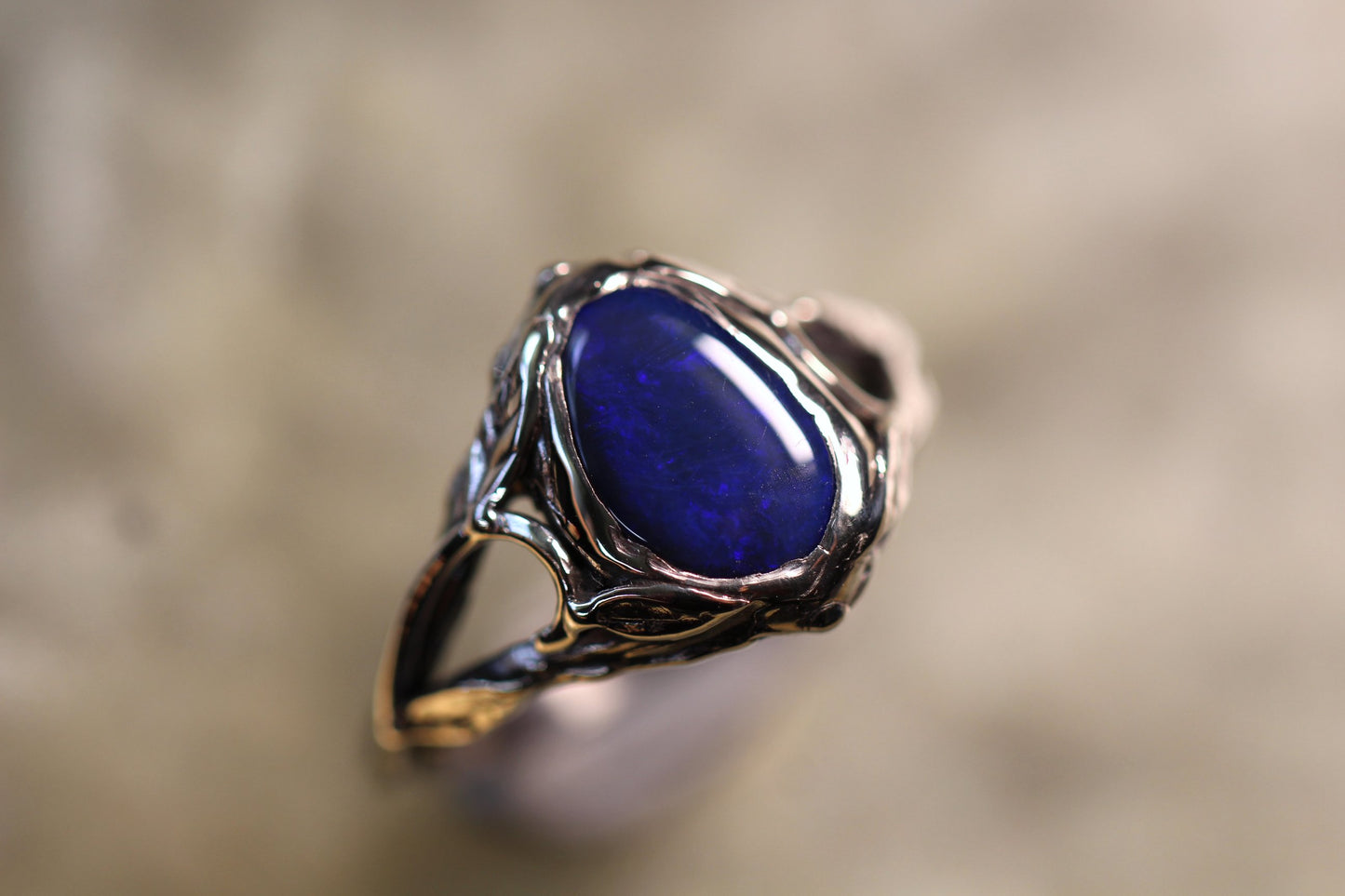Lightning Ridge Opal and Sterling Silver Ring