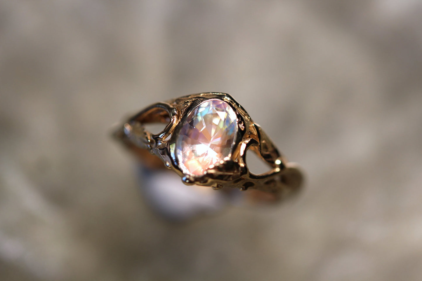 Moonstone and Solid 9ct Yellow Gold Ring