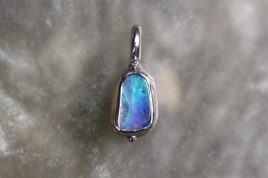 Boulder Opal and Sterling Silver Pendant