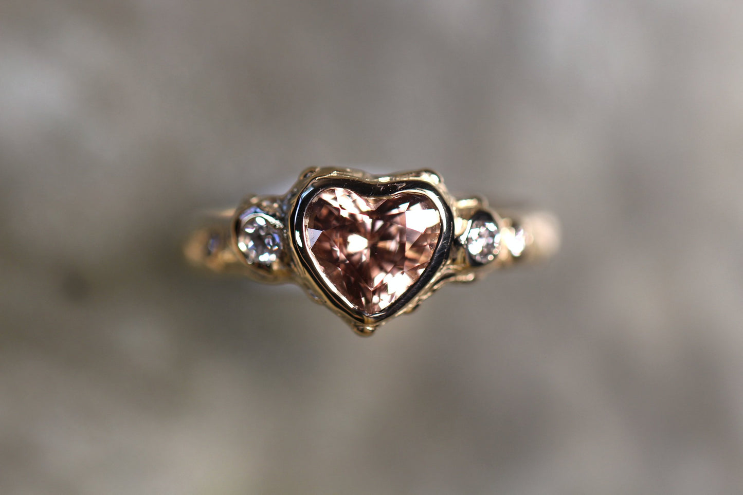 Zircon, Diamond and Solid 9ct Yellow Gold Ring