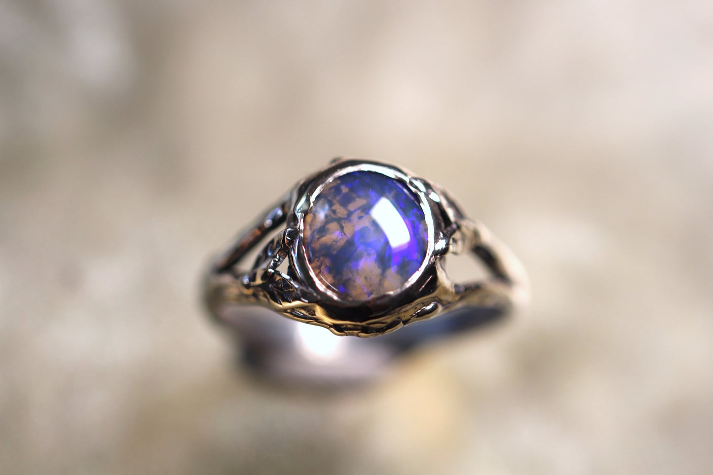 Lightning Ridge Opal and Sterling Silver Ring