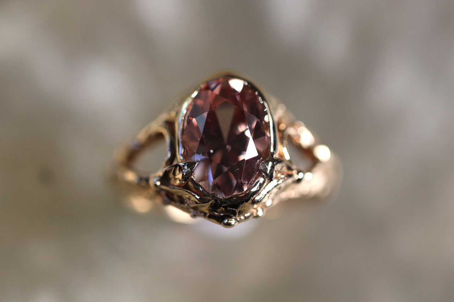 Australian Harts Range Zircon and Solid 9ct Yellow Gold Ring