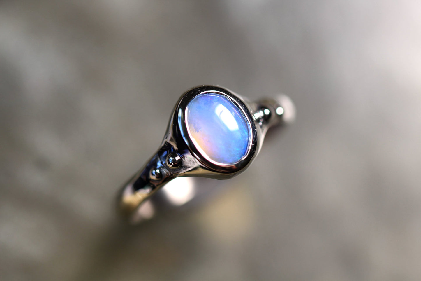Lightning Ridge Opal and Sterling Silver Ring