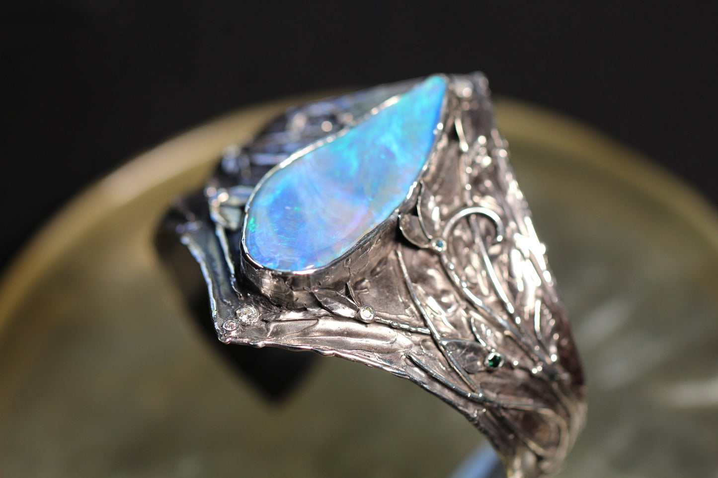 Boulder Opal and Sterling Silver Cuff