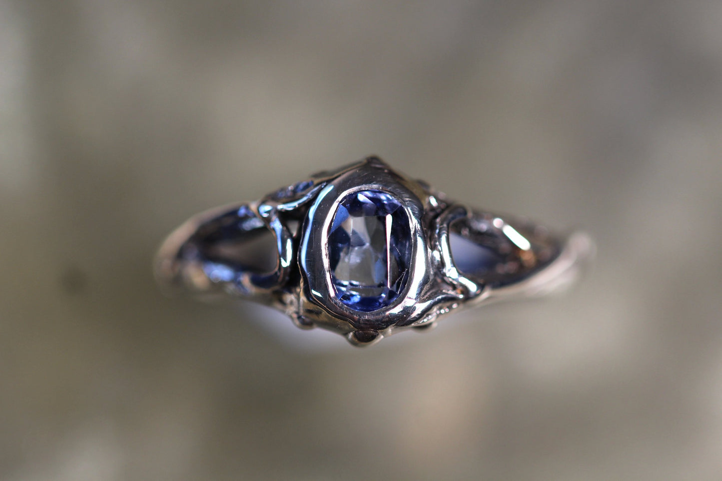 Ceylon Sapphire and Sterling Silver Ring