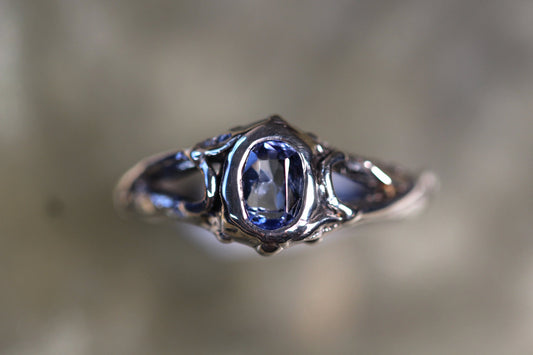 Ceylon Sapphire and Sterling Silver Ring