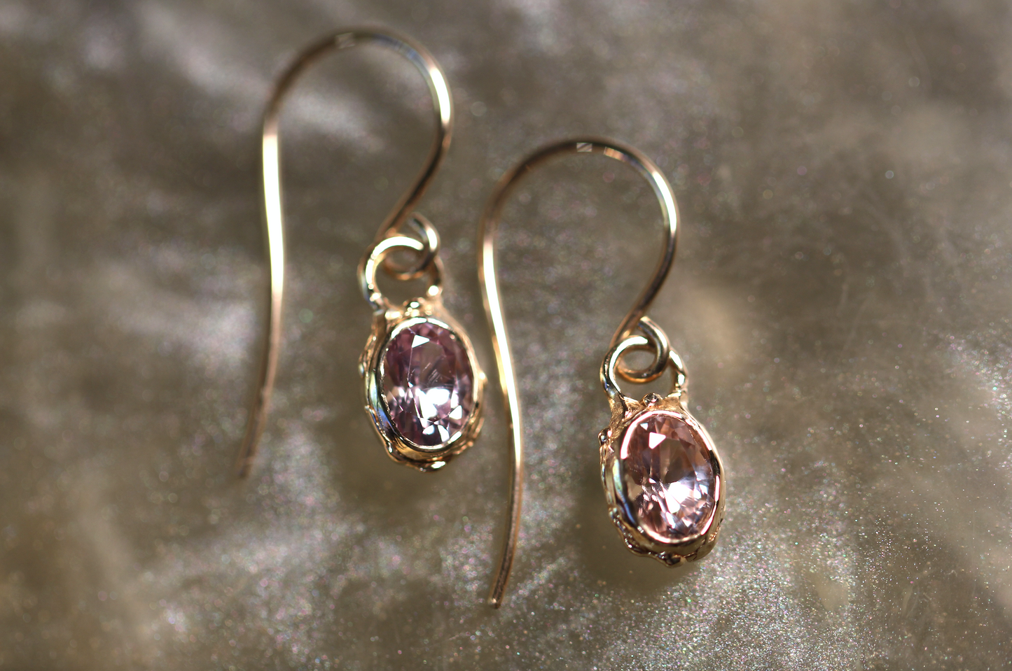 Australian Zircon and Solid 9ct Yellow Gold Earrings