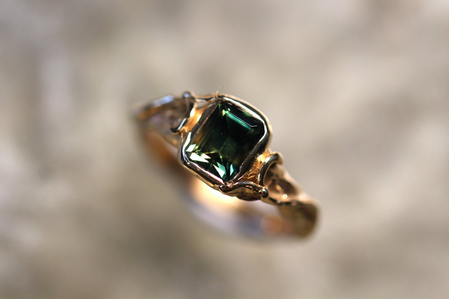 1.65ct Australian Parti Sapphire and Solid 9ct Yellow Gold Ring