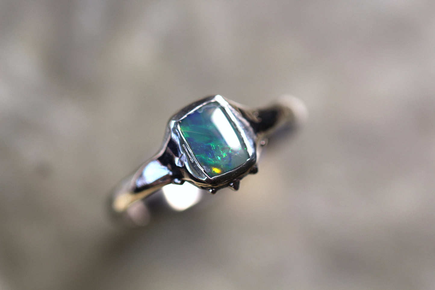 Lightning Ridge Opal and Sterling Silver Ring
