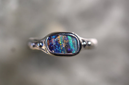 Boulder Opal and Sterling Silver Ring