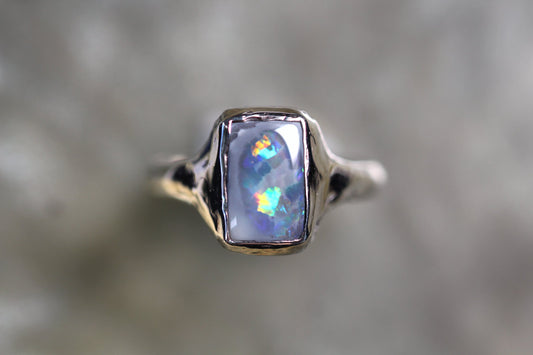 Lightning Ridge Opal and Sterling Silver Ring