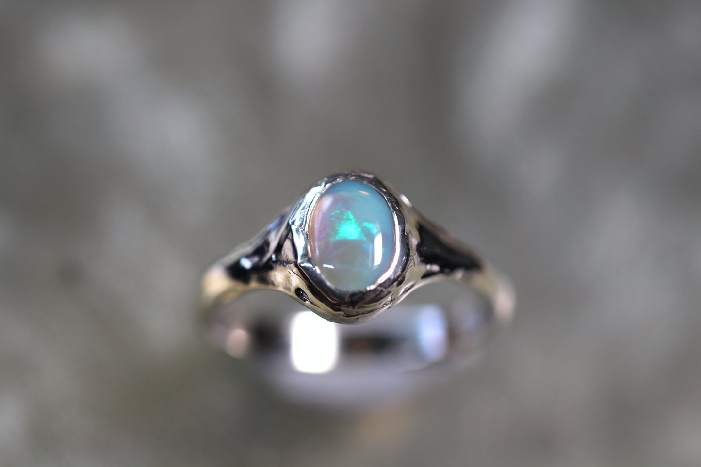 Lightning Ridge Opal and Sterling Silver Ring