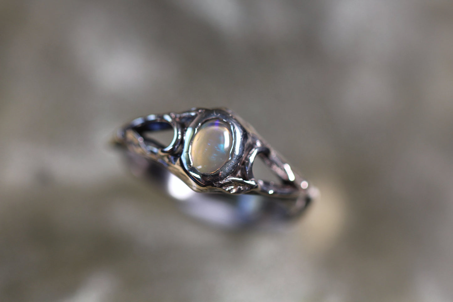 Lightning Ridge Opal and Sterling Silver Ring
