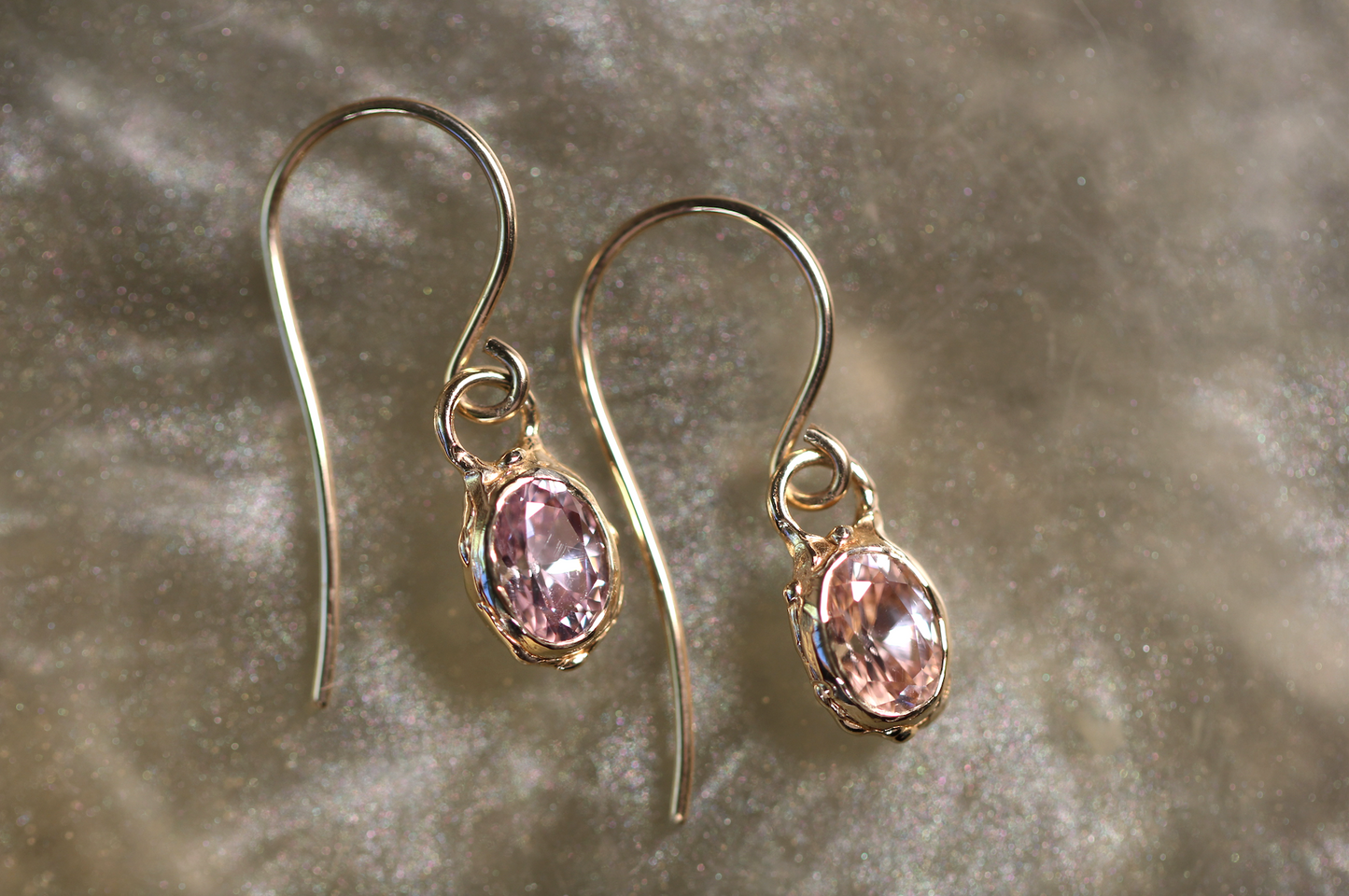 Australian Zircon and Solid 9ct Yellow Gold Earrings