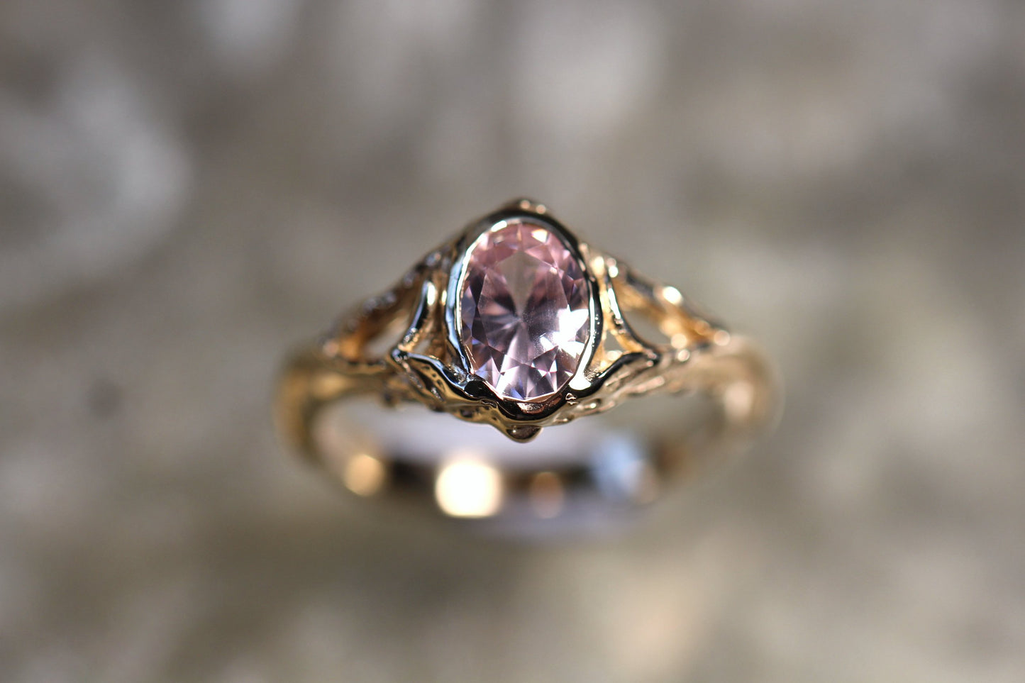 Australian Harts Range Zircon and Solid 9ct Yellow Gold Ring