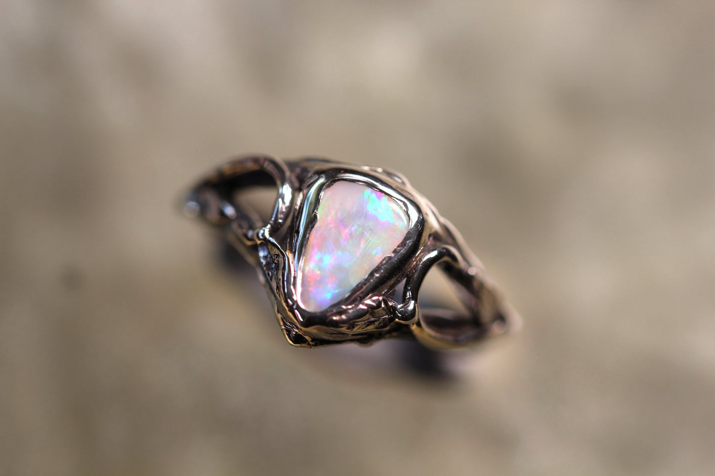 Lightning Ridge Opal and Sterling Silver Ring