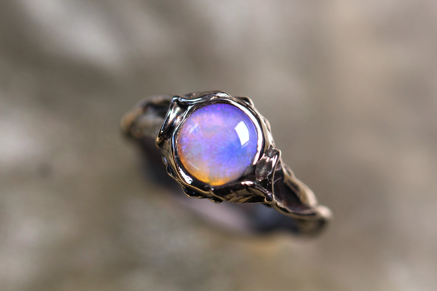 Lightning Ridge Opal and Sterling Silver Ring