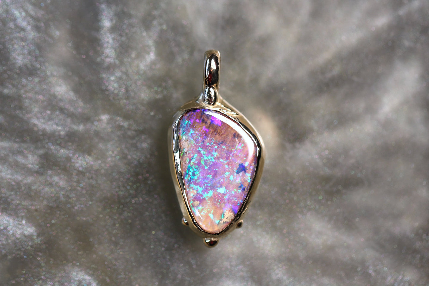 Boulder Opal and Solid 9ct Yellow Gold Pendant