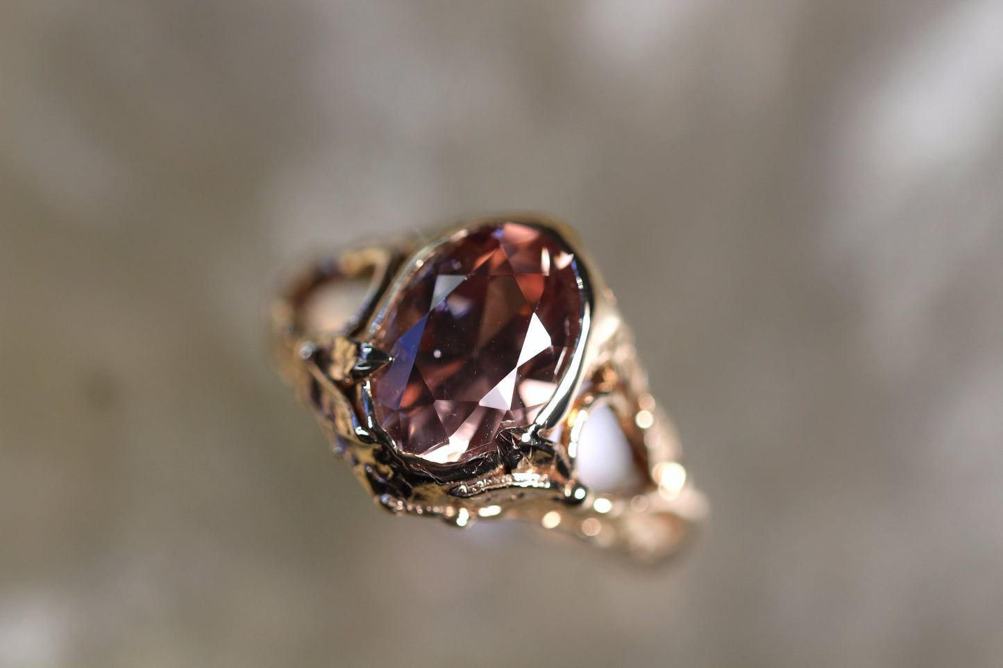 Australian Harts Range Zircon and Solid 9ct Yellow Gold Ring