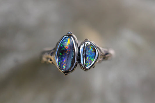 Boulder Opal and Sterling Silver Ring