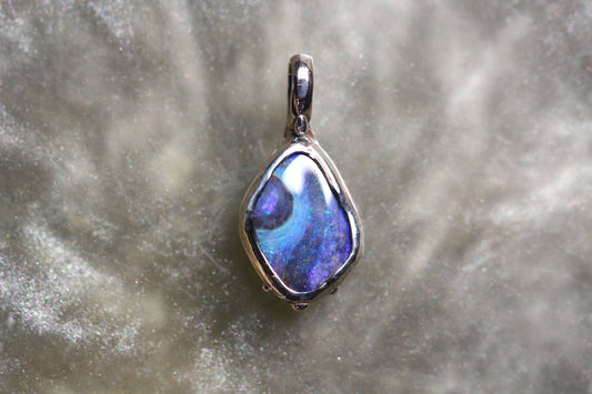 Boulder Opal and Sterling Silver Pendant
