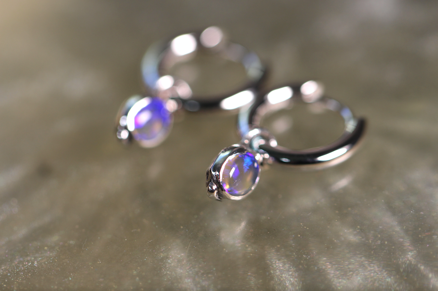 Lightning Ridge Opal and Sterling Silver Earrings