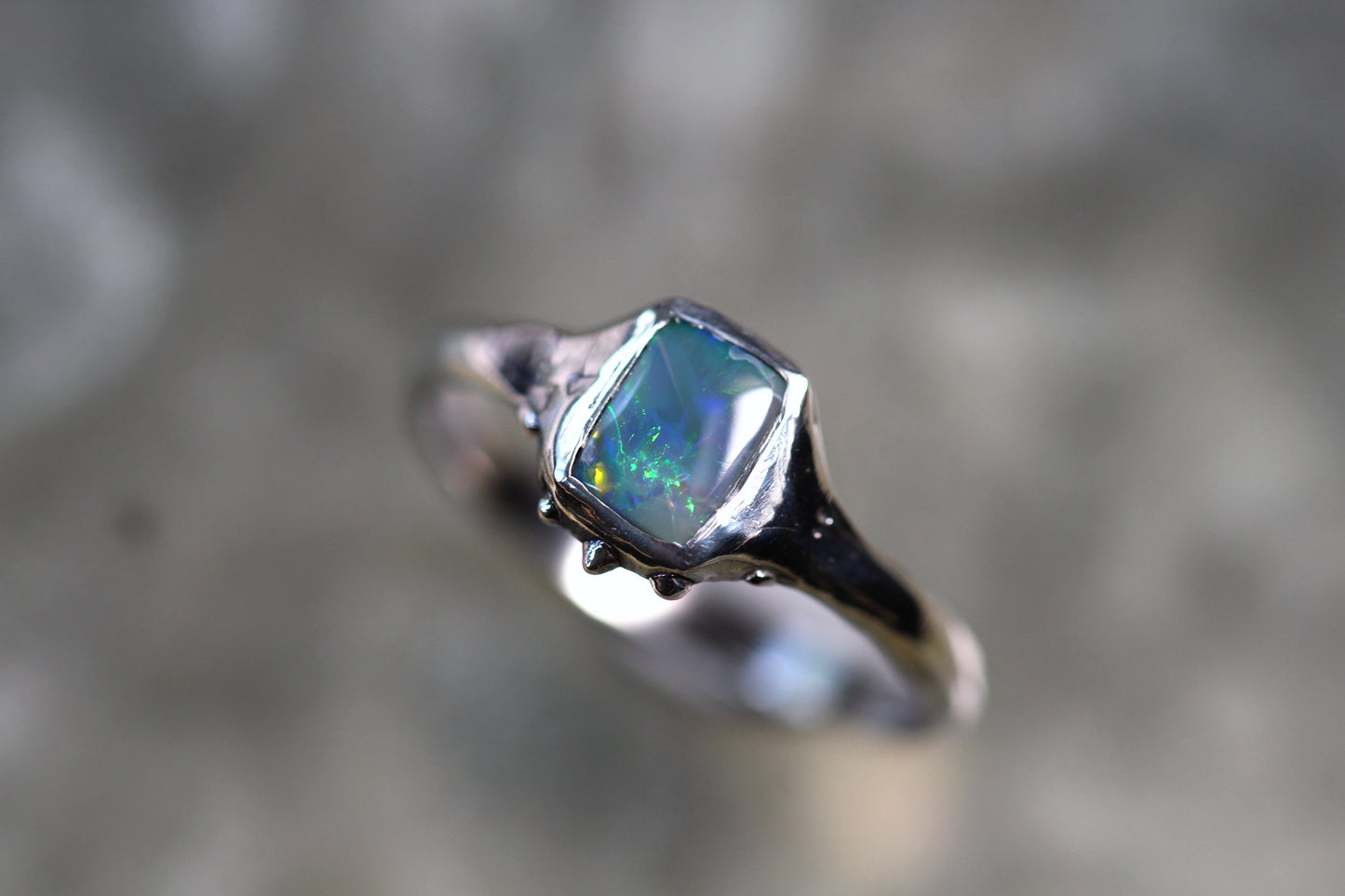 Lightning Ridge Opal and Sterling Silver Ring