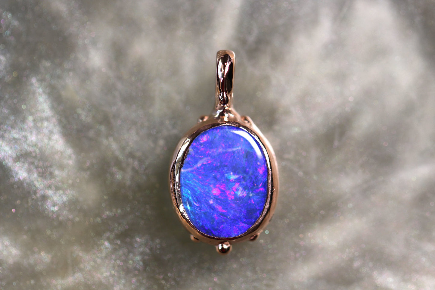 Boulder Opal and Solid 9ct Rose Gold Pendant