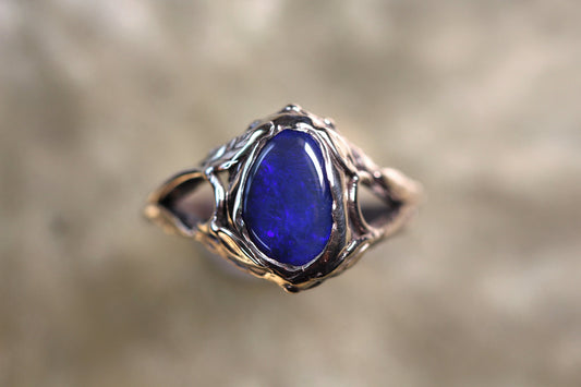 Lightning Ridge Opal and Sterling Silver Ring