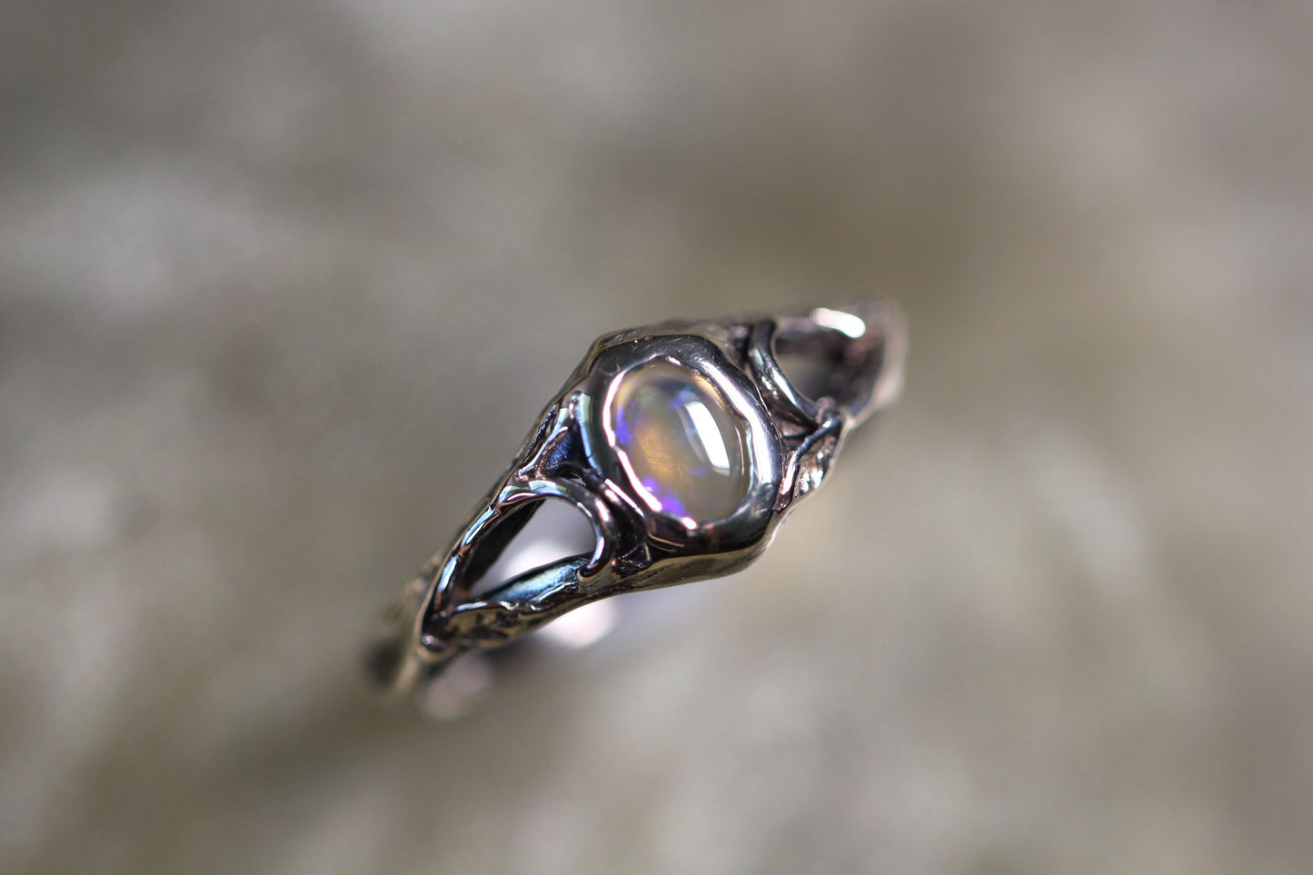 Lightning Ridge Opal and Sterling Silver Ring