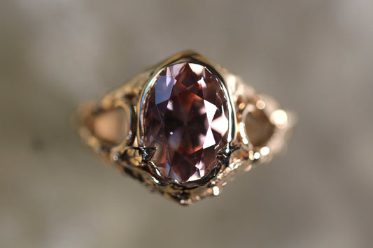 Australian Harts Range Zircon and Solid 9ct Yellow Gold Ring