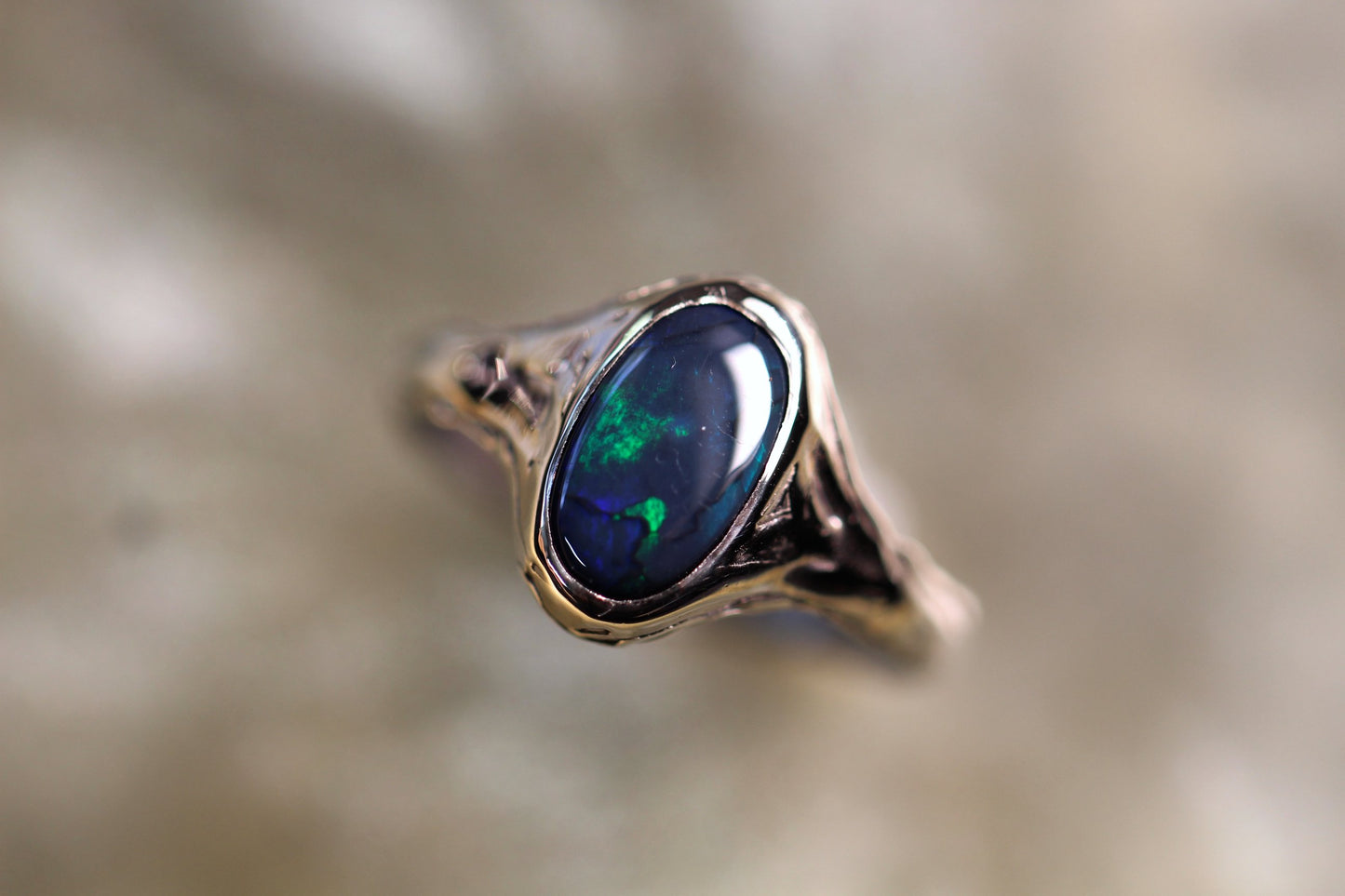 Lightning Ridge Opal and Sterling Silver Ring