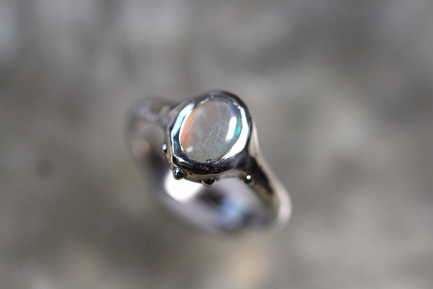 Lightning Ridge Opal and Sterling Silver Ring