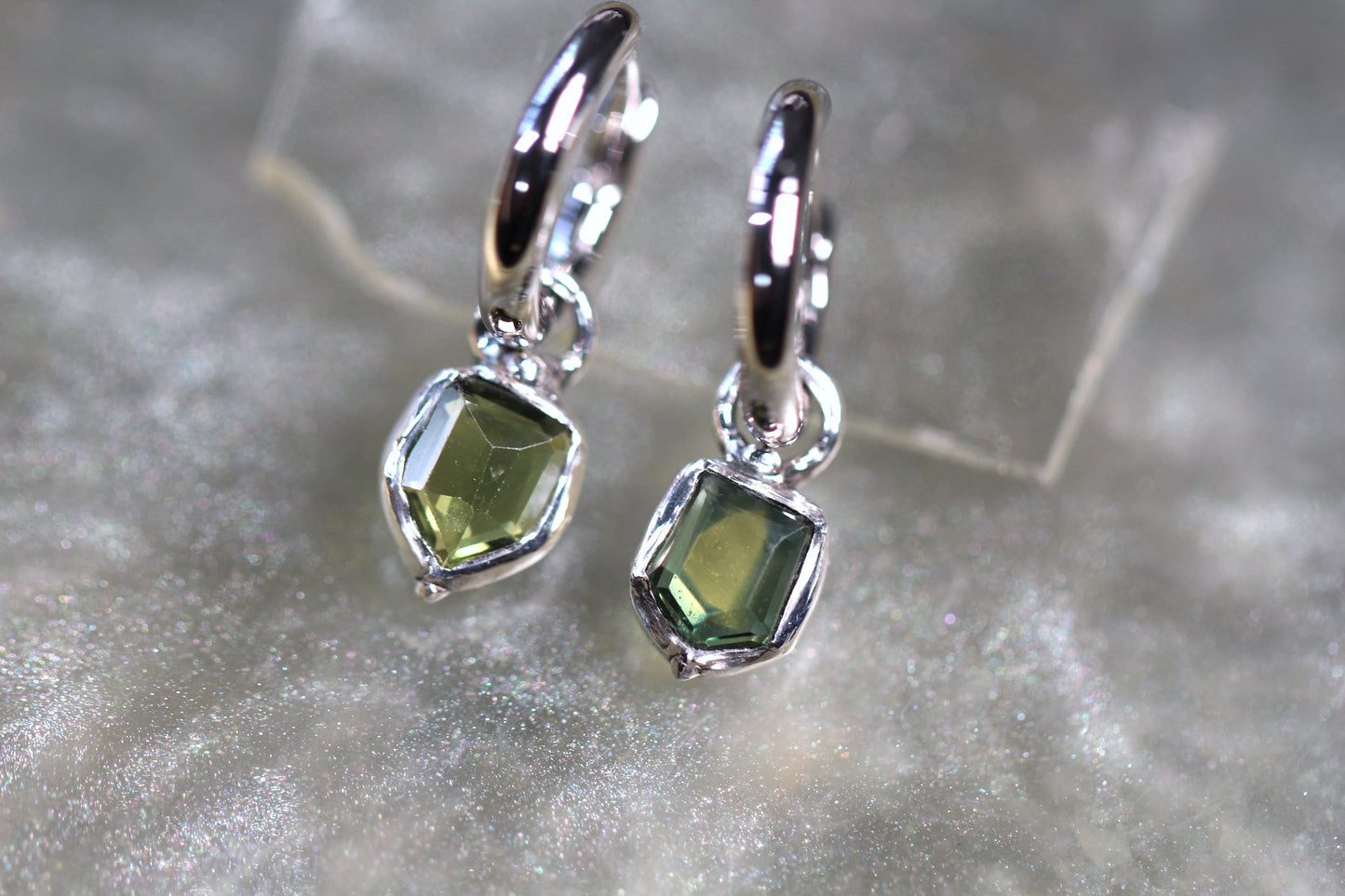 Australian Parti Sapphire and Sterling Silver Earrings