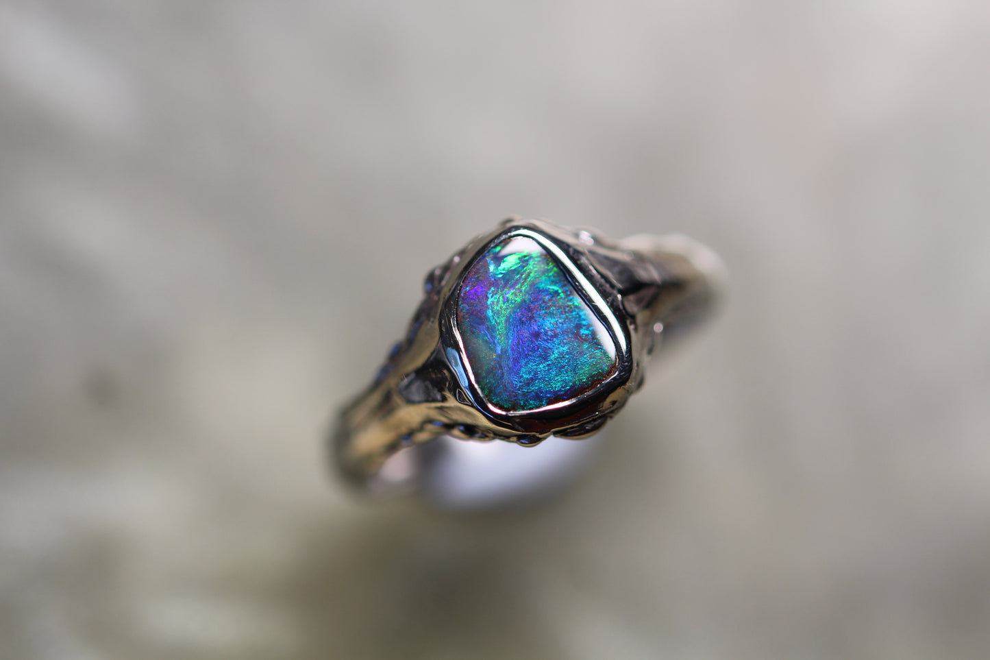 Boulder Opal and Sterling Silver Ring