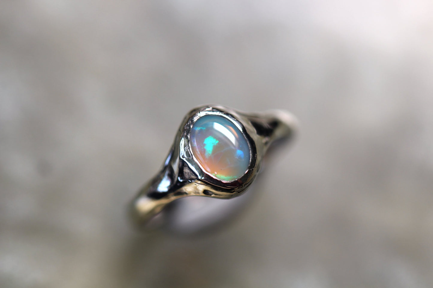 Lightning Ridge Opal and Sterling Silver Ring