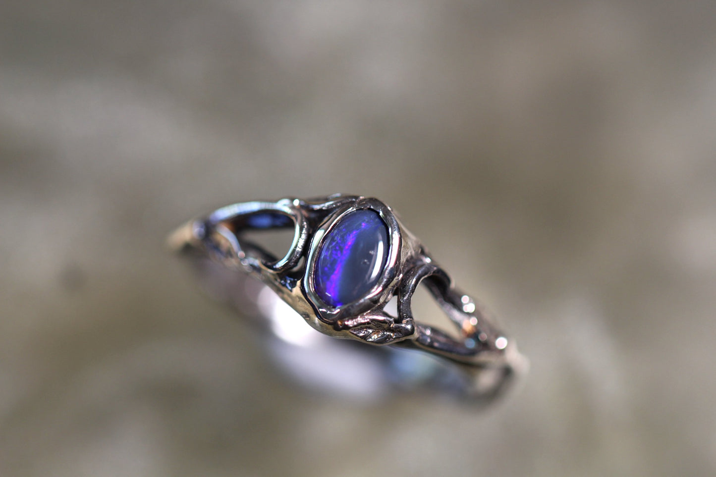 Lightning Ridge Opal and Sterling Silver Ring