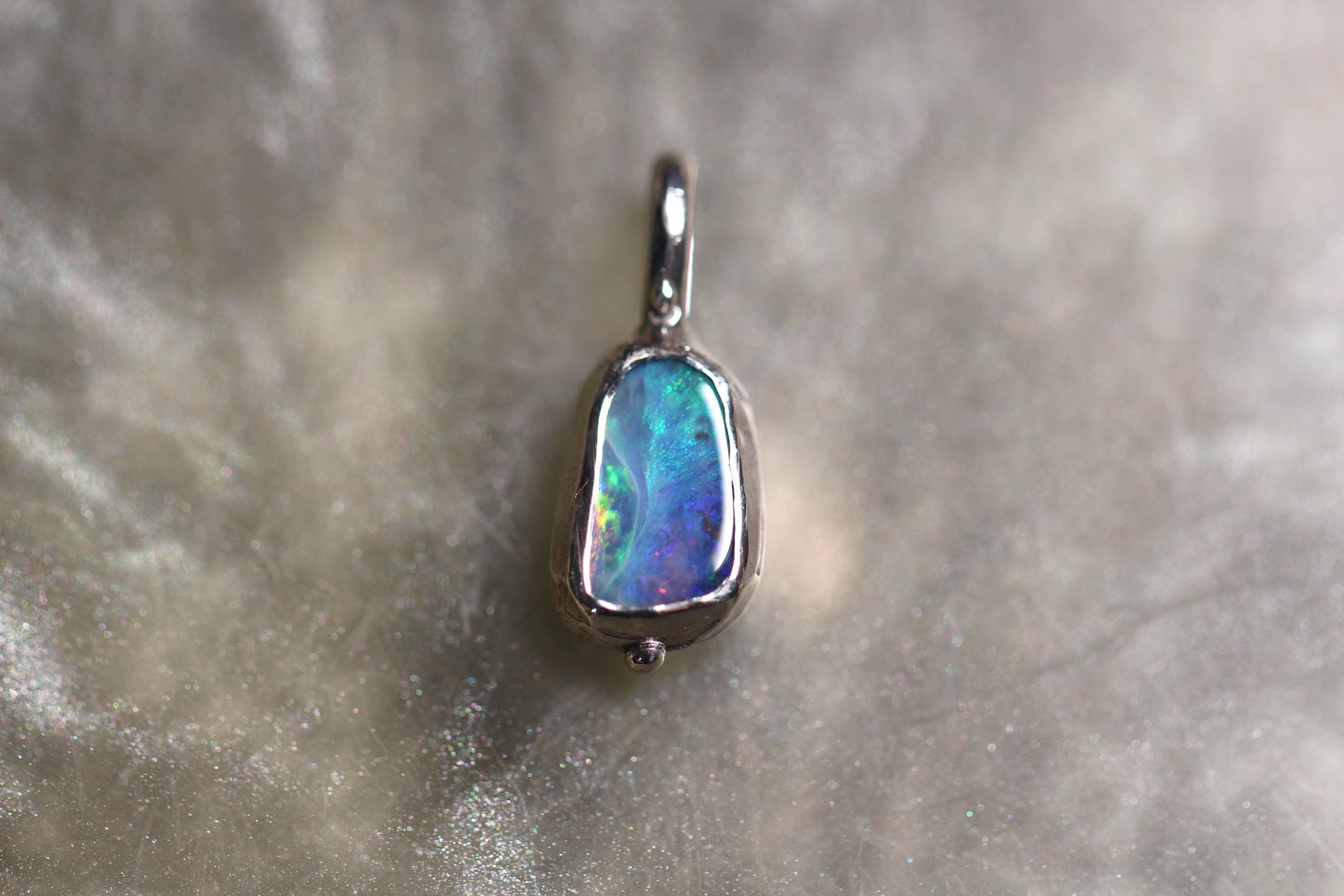 Boulder Opal and Sterling Silver Pendant