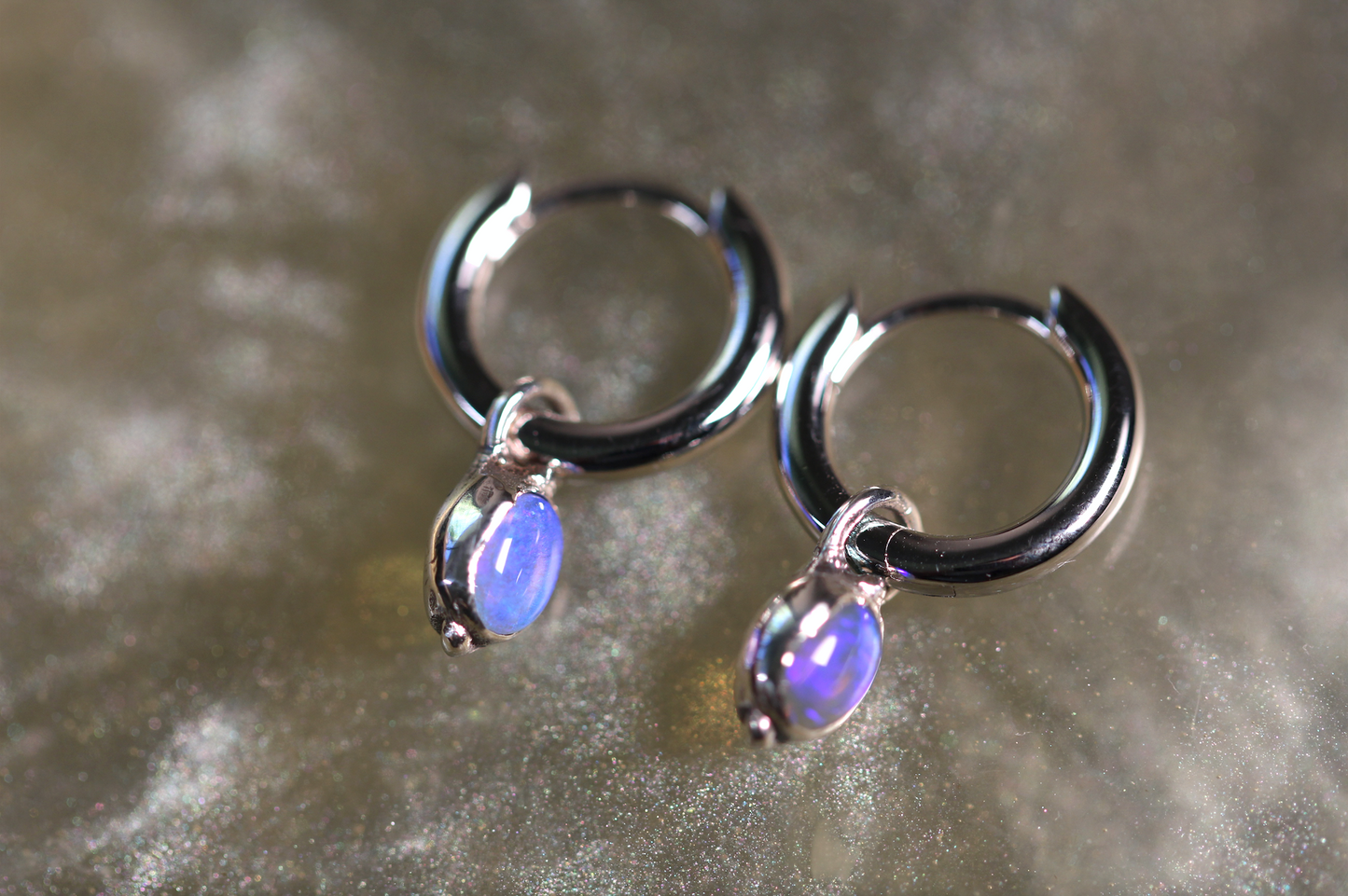 Lightning Ridge Opal and Sterling Silver Earrings